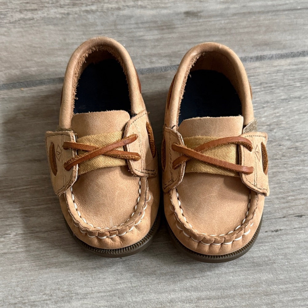 Sperry Tan Baby Moccasins